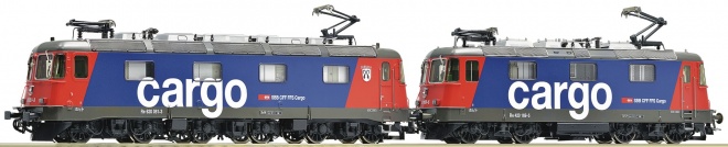 Set of 2 Electric locomotives Re 420 and Re 620 in SBB Cargo livery Digital with Sound<br /><a href='images/pictures/Roco/179509.jpg' target='_blank'>Full size image</a>